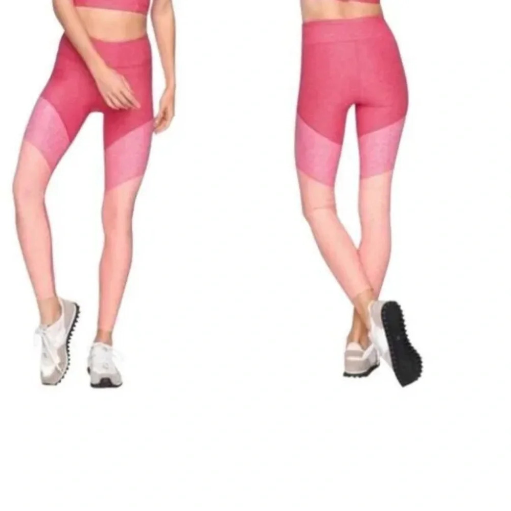 Outdoor Voices Flamingo/Rose/Clay 7/8 Leggings Medium Running Workout Colorblock